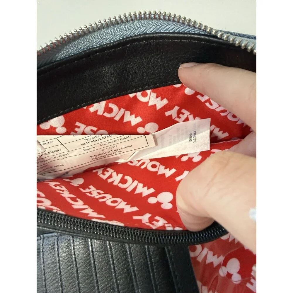 Disney Parks Mickey Mouse Denim AOP Loungefly Purse Wallet